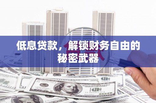 尚义低息贷款，解锁财务自由的秘密武器