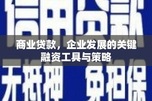 尚义商业贷款，企业发展的关键融资工具与策略