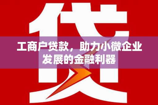 尚义工商户贷款，助力小微企业发展的金融利器