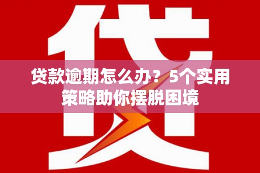 尚义贷款逾期怎么办？5个实用策略助你摆脱困境
