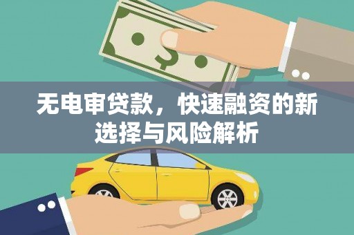 尚义无电审贷款，快速融资的新选择与风险解析