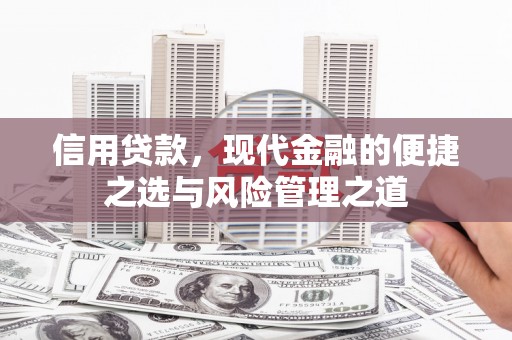 尚义信用贷款，现代金融的便捷之选与风险管理之道