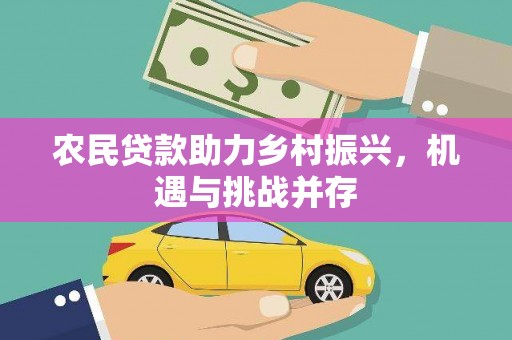 尚义农民贷款助力乡村振兴，机遇与挑战并存