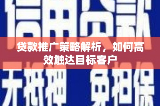 尚义贷款推广策略解析，如何高效触达目标客户
