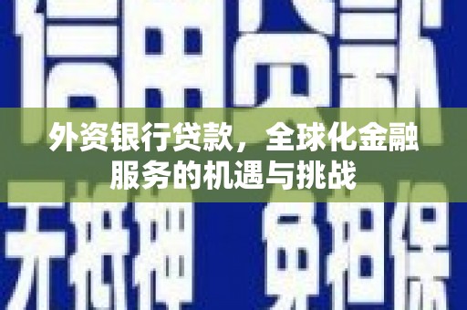 尚义外资银行贷款，全球化金融服务的机遇与挑战