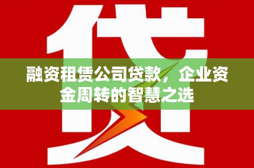 尚义融资租赁公司贷款，企业资金周转的智慧之选