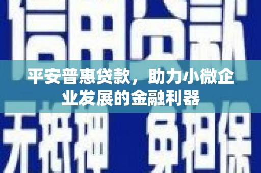 尚义平安普惠贷款，助力小微企业发展的金融利器