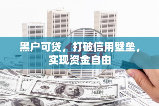 尚义黑户可贷，打破信用壁垒，实现资金自由