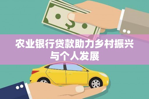 尚义农业银行贷款助力乡村振兴与个人发展