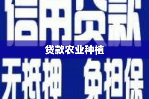 尚义贷款农业种植