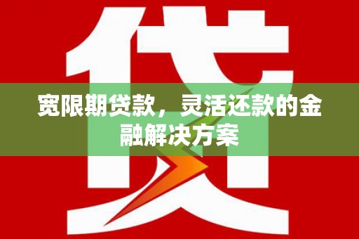 尚义宽限期贷款，灵活还款的金融解决方案