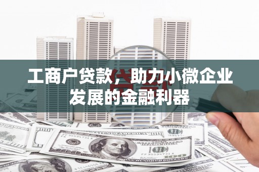 尚义工商户贷款，助力小微企业发展的金融利器